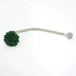 Cavani Flower Chain Pin Green - Accessories