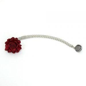 Cavani Flower Chain Pin Red - Accessories