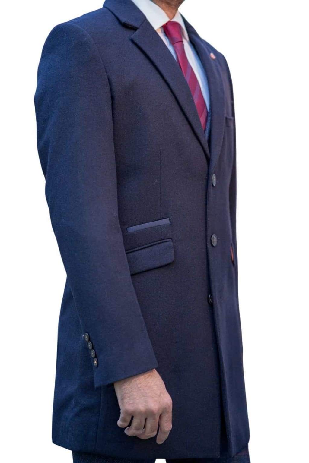 Men s Cavani Roman Navy Luxury Overcoat