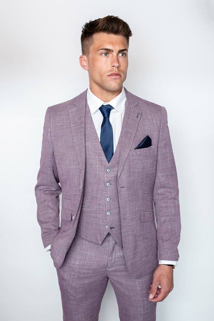 Cavani Miami Mens Lilac Slim Fit Suit - 36R / 30R - Suit & Tailoring