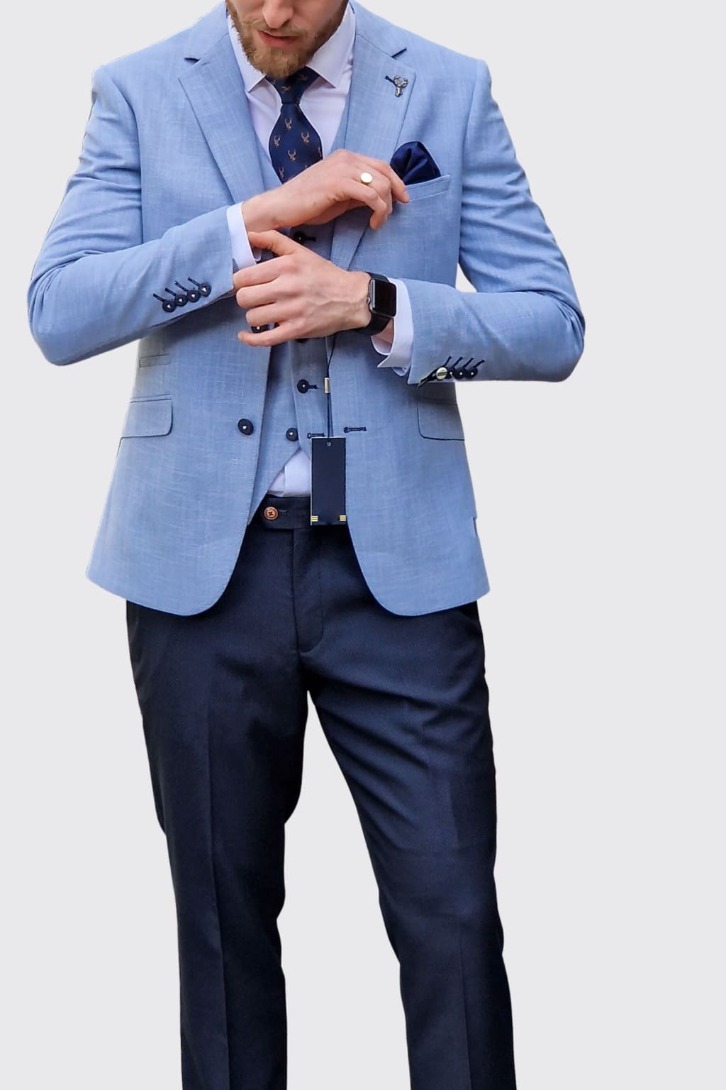 Navy blue wool suit trousers | The Kooples - US