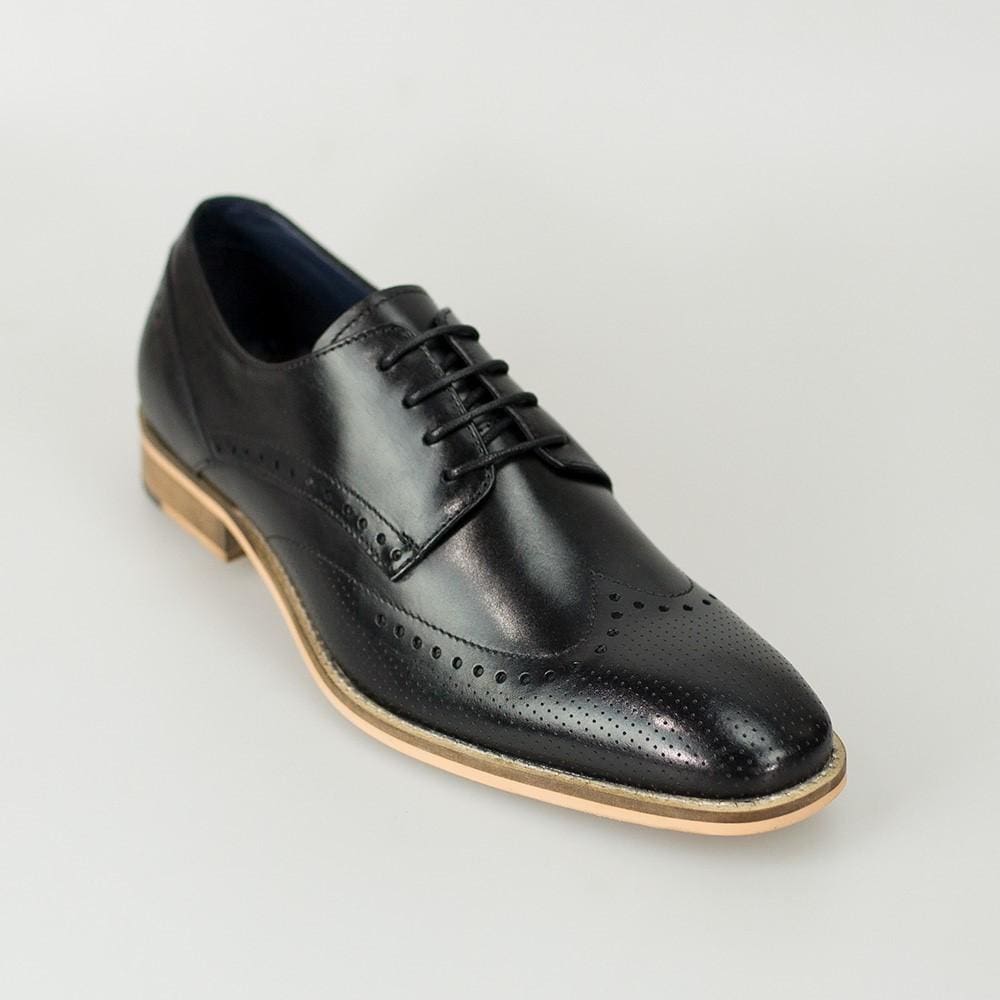 Cavani | Cavani Rome Black Men's Leather Shoes - MENSWEARR