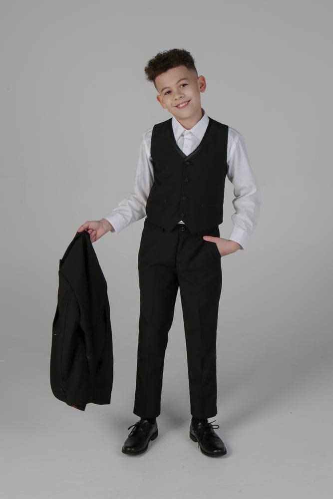 Device - Boy’s Harry Black Three Piece Suit - boys suits