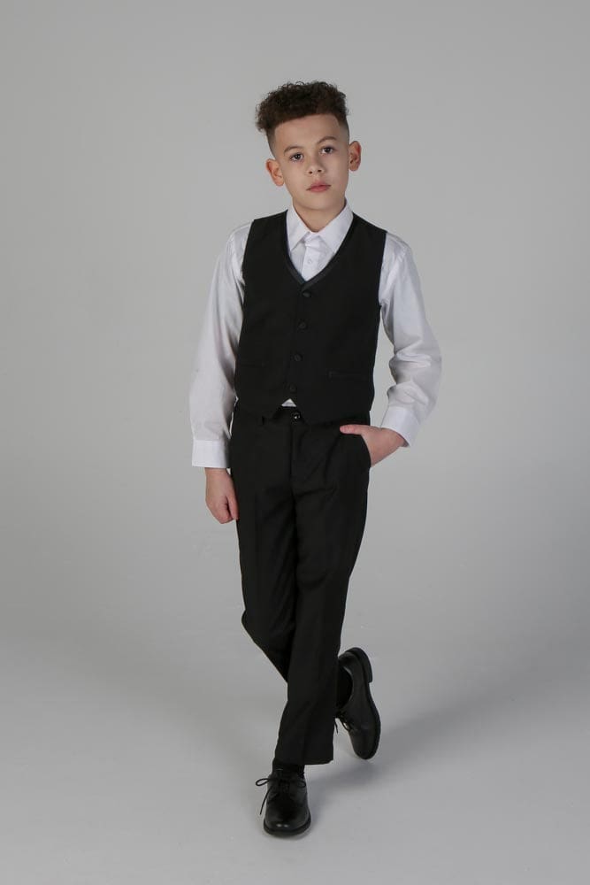 Device - Boy’s Harry Black Three Piece Suit - boys suits