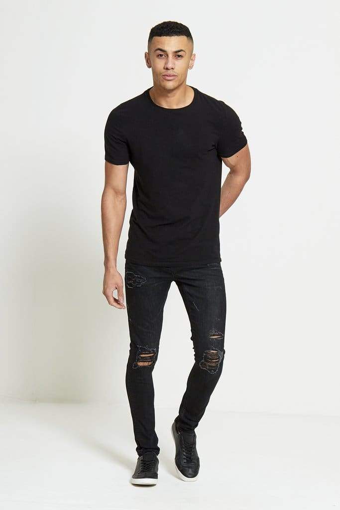 DML | HAVOC Super Skinny Jeans In True Black - MENSWEARR