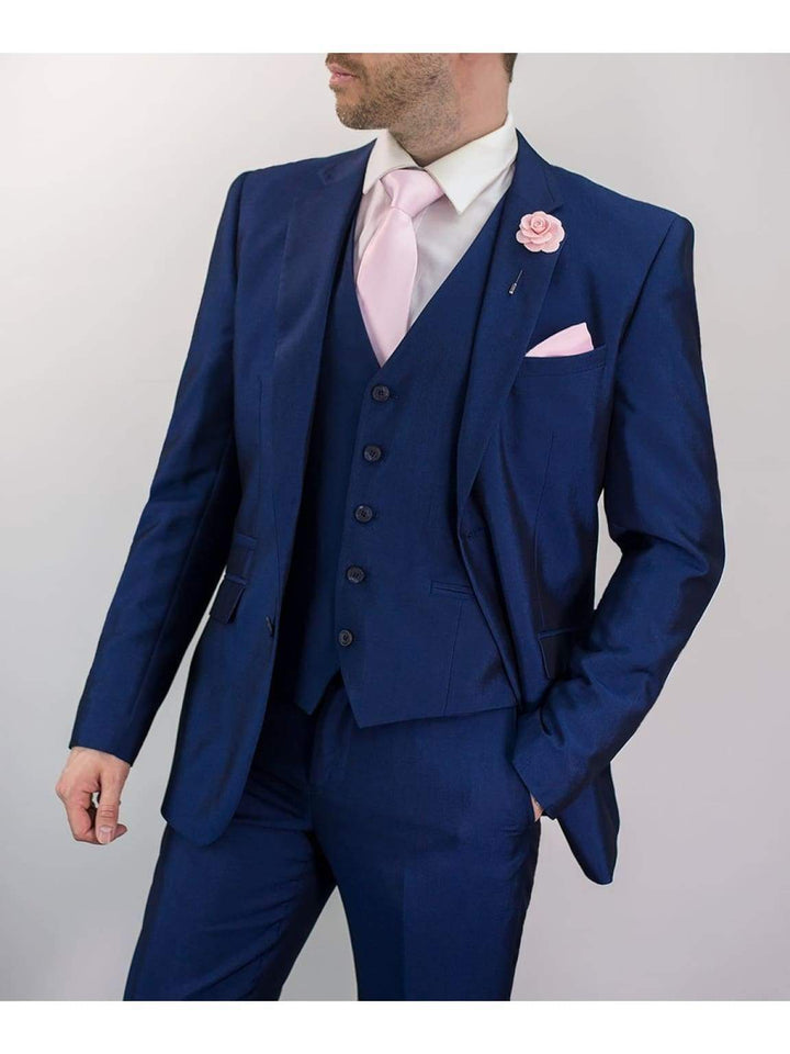 Ford 3 Piece Slim Fit Blue Suit - 36S / 30S - Suit & Tailoring