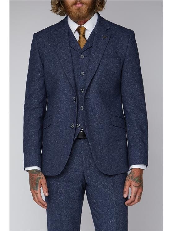 Gibson Blue Tweed Slim Fit Jacket - Suit & Tailoring