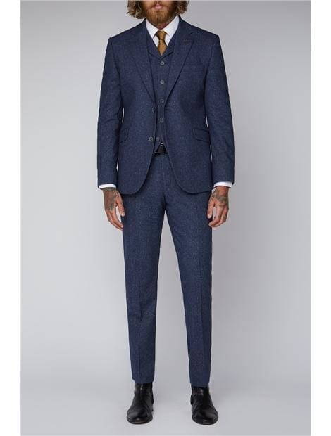 Gibson Blue Tweed Slim Fit Jacket - Suit & Tailoring