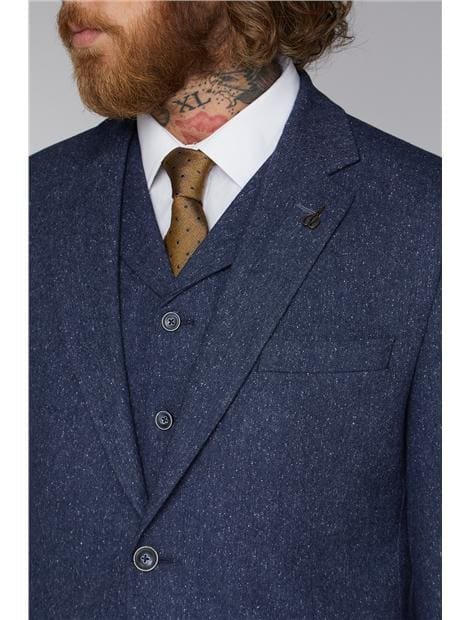 Gibson Blue Tweed Slim Fit Jacket - Suit & Tailoring