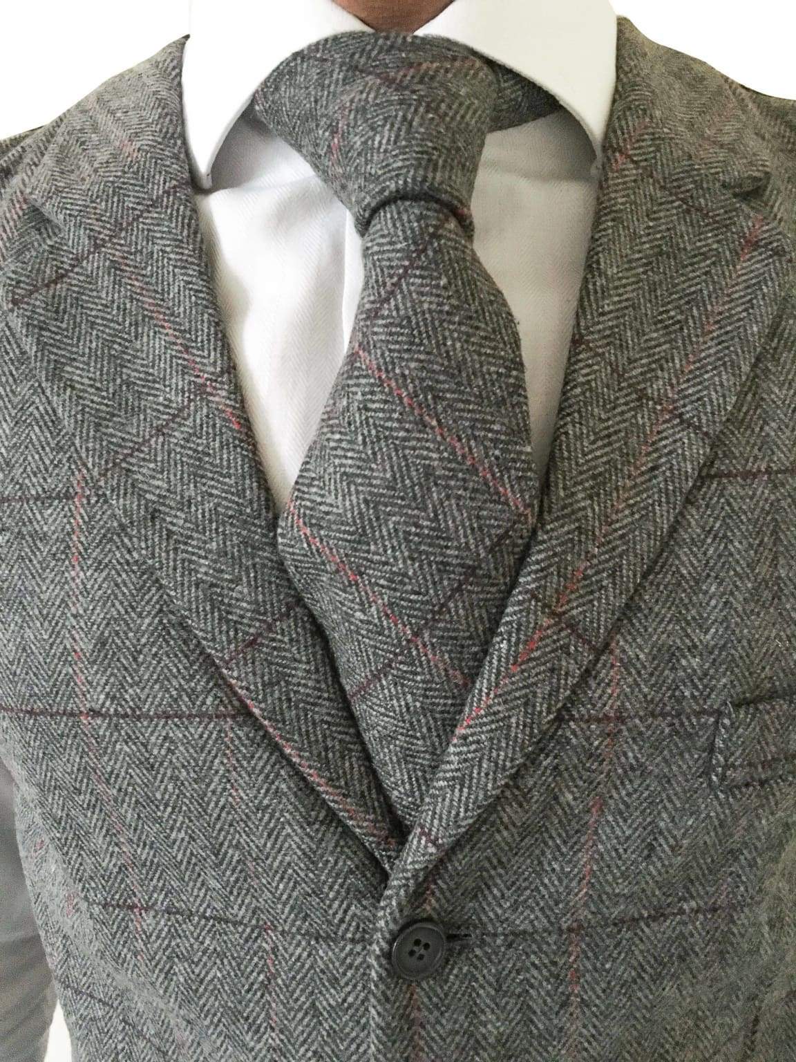 Dark grey cheap tweed waistcoat