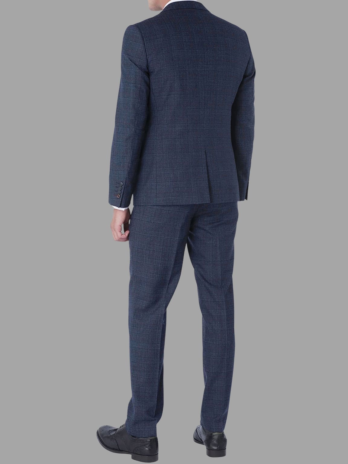 Harry Brown London | Harry Brown Finley Navy Check 3 Piece Suit - MENSWEARR