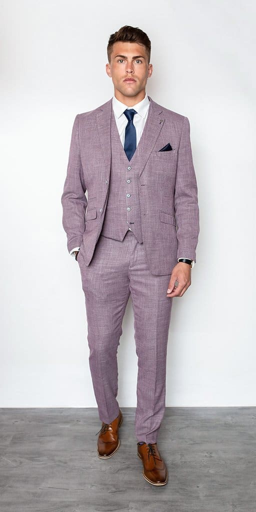 Cavani Miami Mens Lilac Slim Fit Suit - Suit & Tailoring