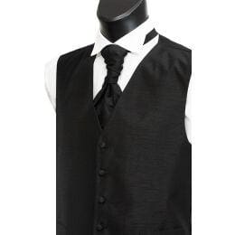 L A Smith Black Shantung Waistcoat - S - Suit & Tailoring