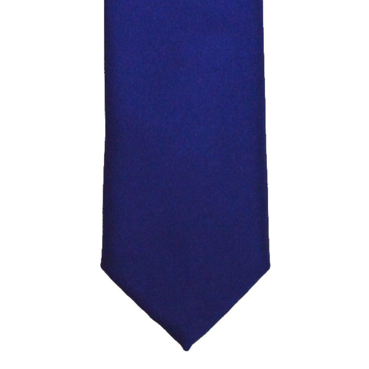 LA Smith French Navy Skinny Weft Satin Tie - Accessories