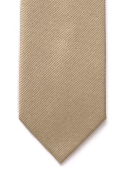 LA Smith Plain Beige Silk Tie - Accessories