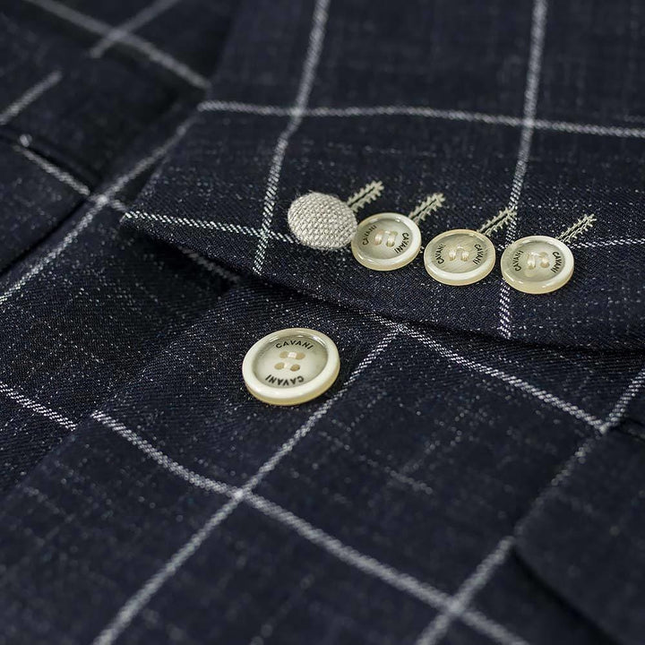 Lisbon Navy Sim Fit check Sport Jacket - Suit & Tailoring