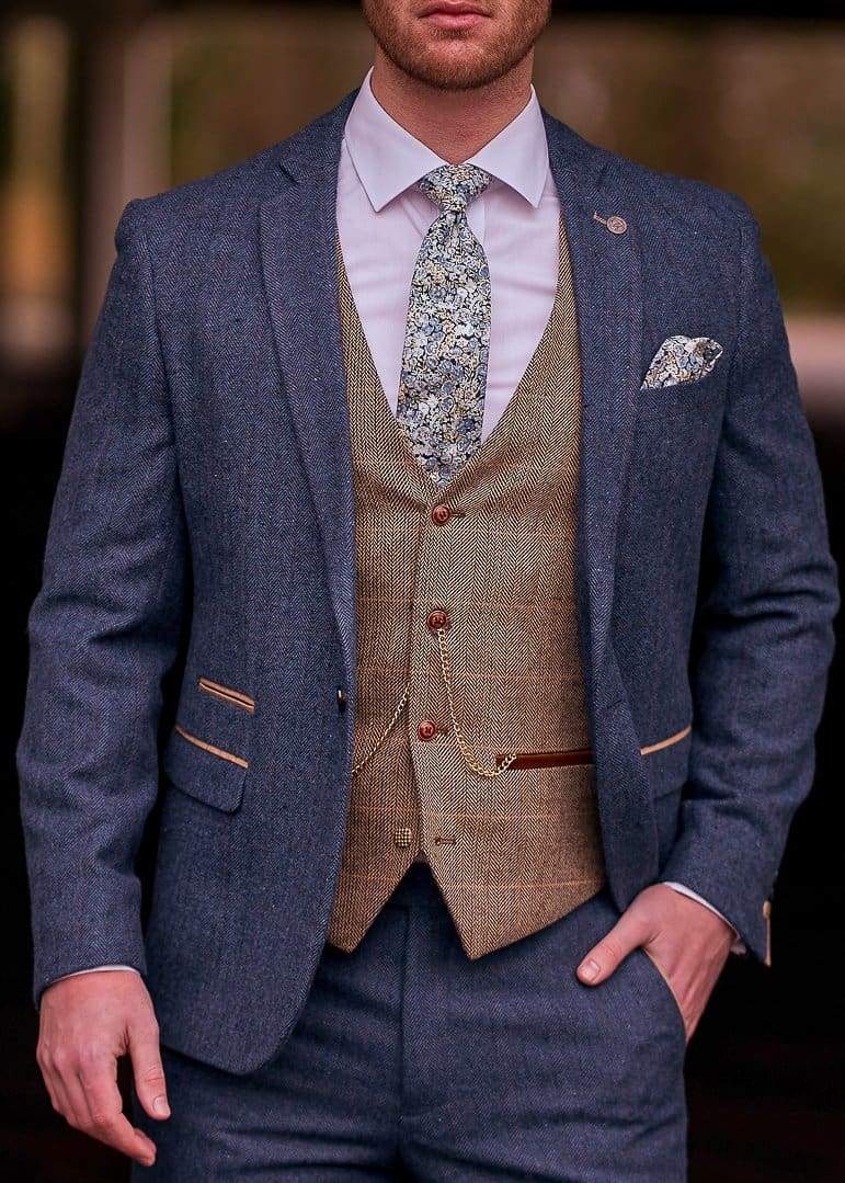 House of Cavani Caridi Brown Suit With Lennox Beige Waistcoat  Clothing  from House Of Cavani UK