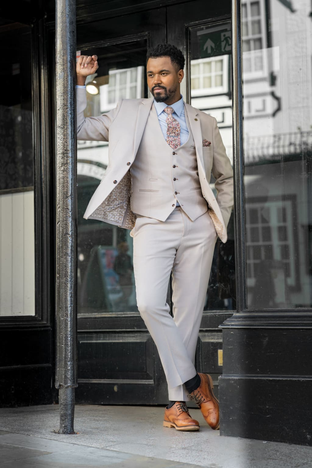 Owen Cream Tweed Check Suit  Suits Distributors  Mens Suits Cork