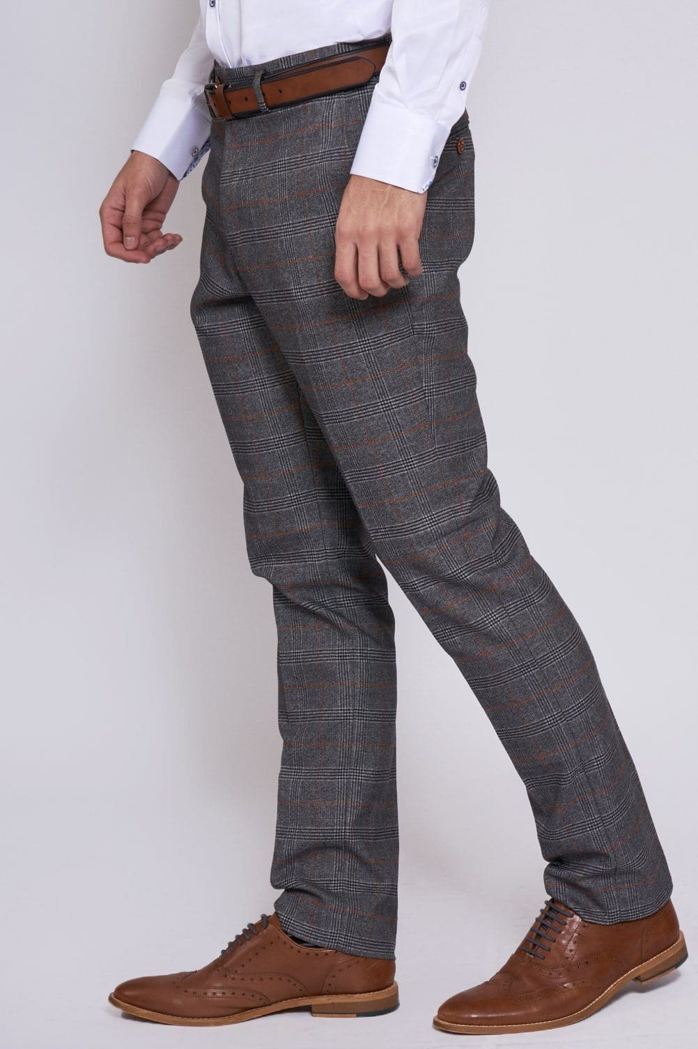Dark Grey color check blend cotton trousers pant for men  Punekar Cotton