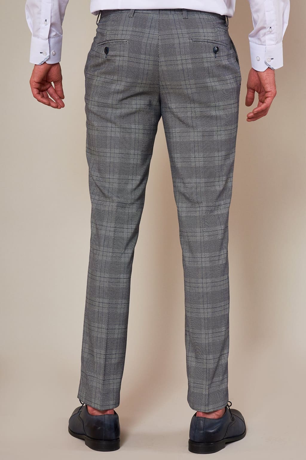 Marc Darcy | Marc Darcy Jerry Grey Check Trousers - MENSWEARR