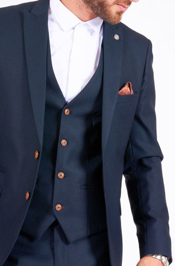 Marc Darcy Max Navy 3 Piece Suit - Suit & Tailoring