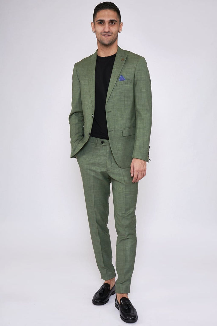 Copy of Marc Darcy Sid Moss Green Check Blazer - Suit & Tailoring