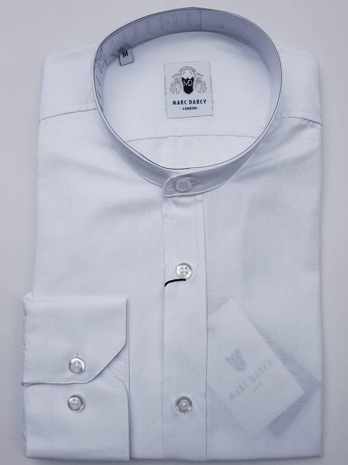 Marc Darcy | Marc Darcy Thomas White Grandad Collar Shirt - MENSWEARR