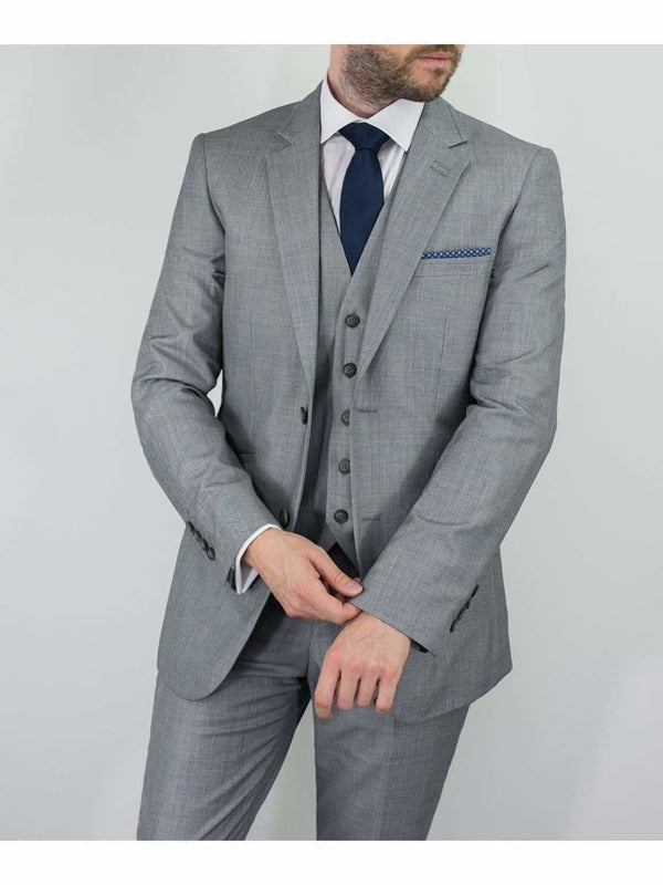 Reegan 3 Piece Slim Fit Light Grey Suit - 36S / 30S - Suit & Tailoring