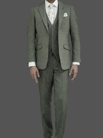 Skopes Jude Sage Herringbone Tweed Tailored Trousers - 40S - Trousers