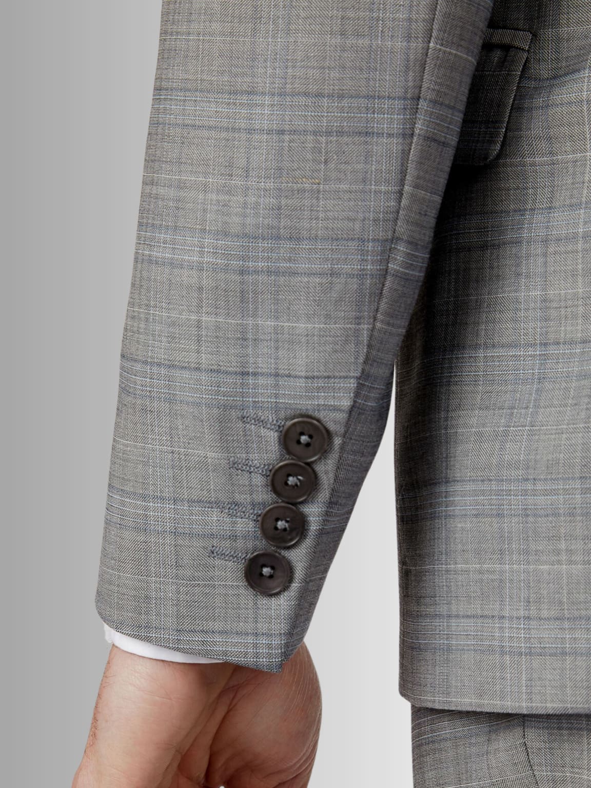 Ted Baker Grey Prince Of Wales Check Slim Suit Jacket