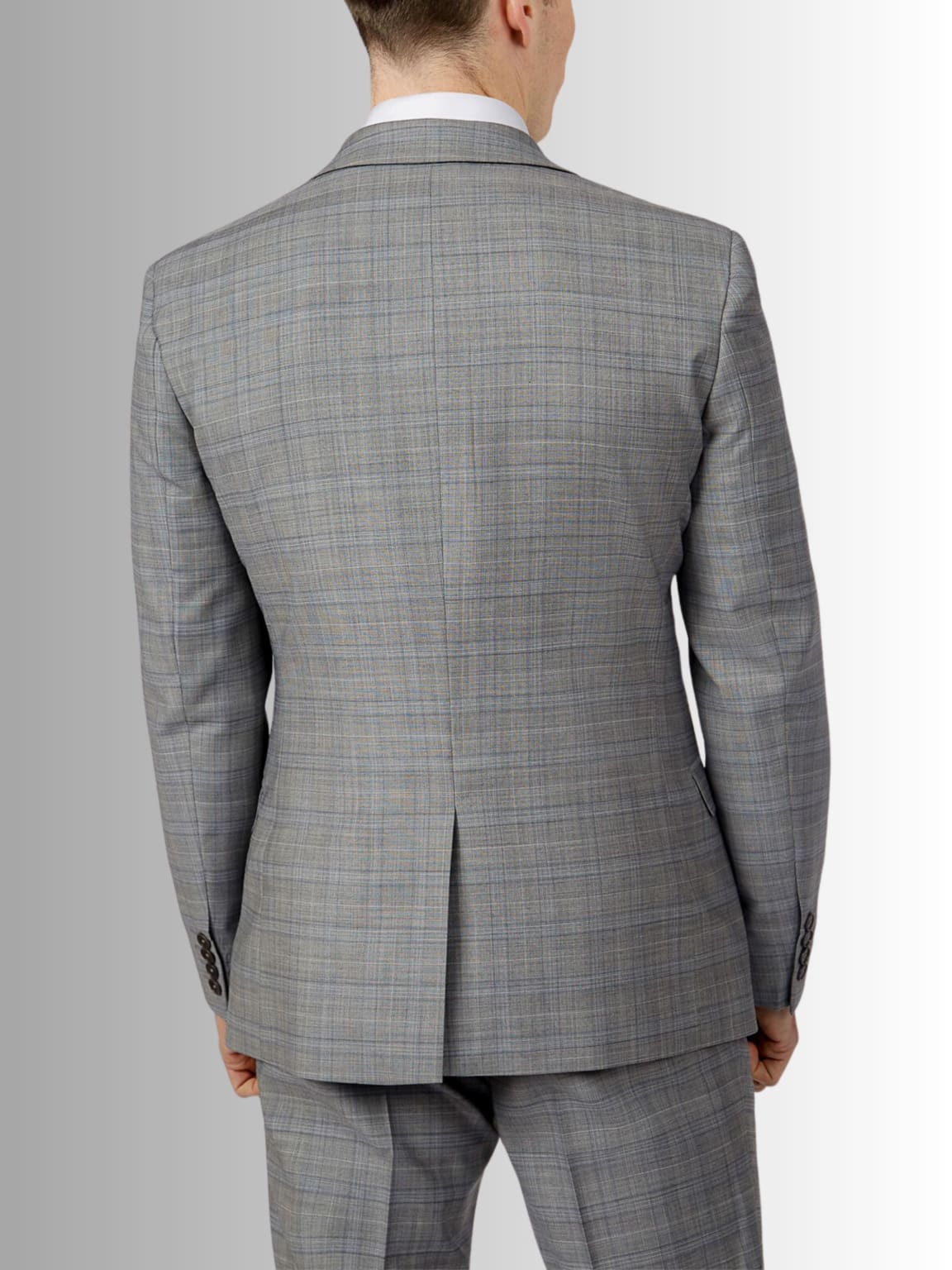 Ted Baker Ted Baker Grey Prince Of Wales Check Slim Suit Jacket MENSWEARR