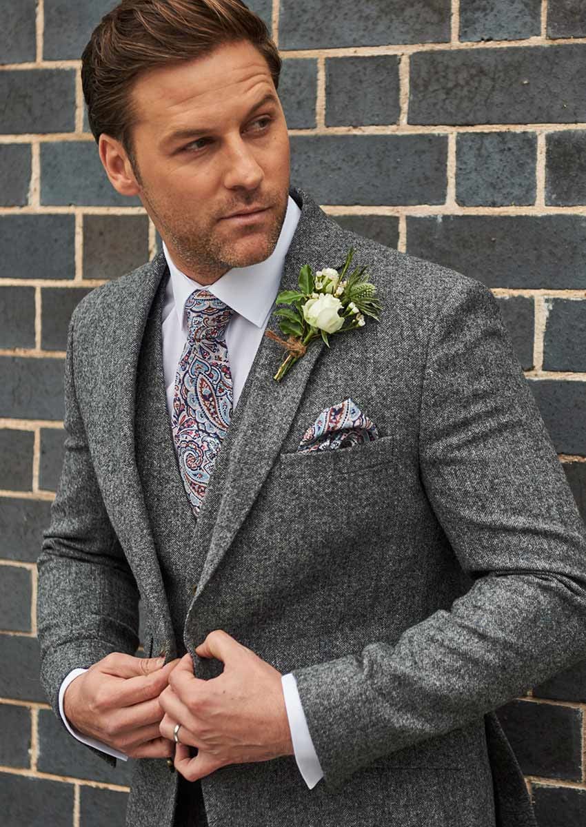 Tweed suit outlet grey