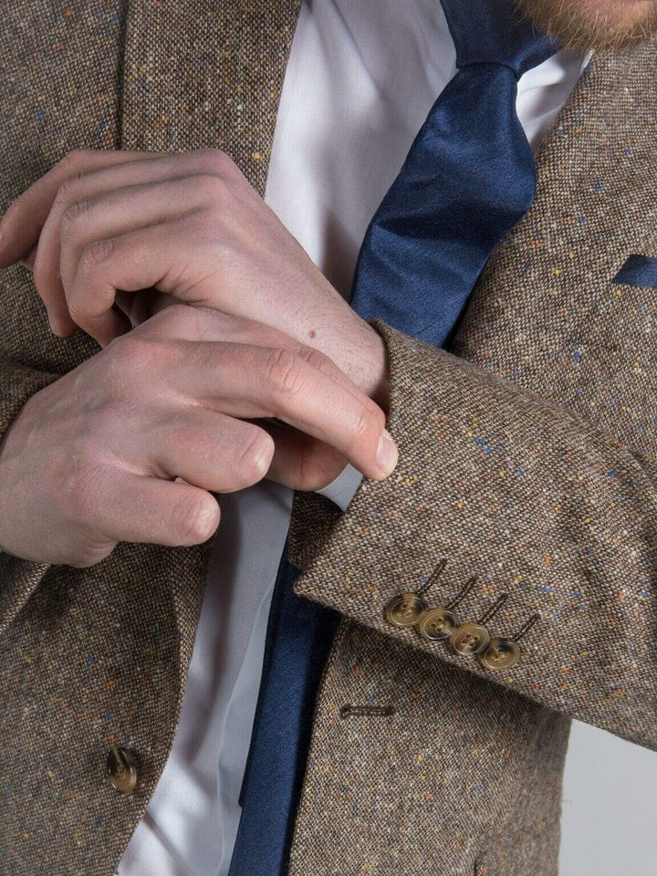 Men's Taupe Donegal Tweed Wool Blazer