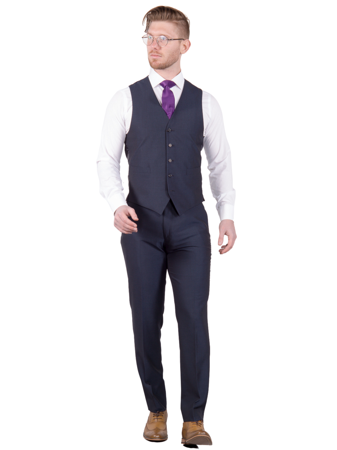 Torre | Torre Navy Mohair Trousers - MENSWEARR