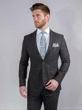 Torre | Torre Tweed 100% Wool Men’s Charcoal Grey Donegal Tweed Jacket ...