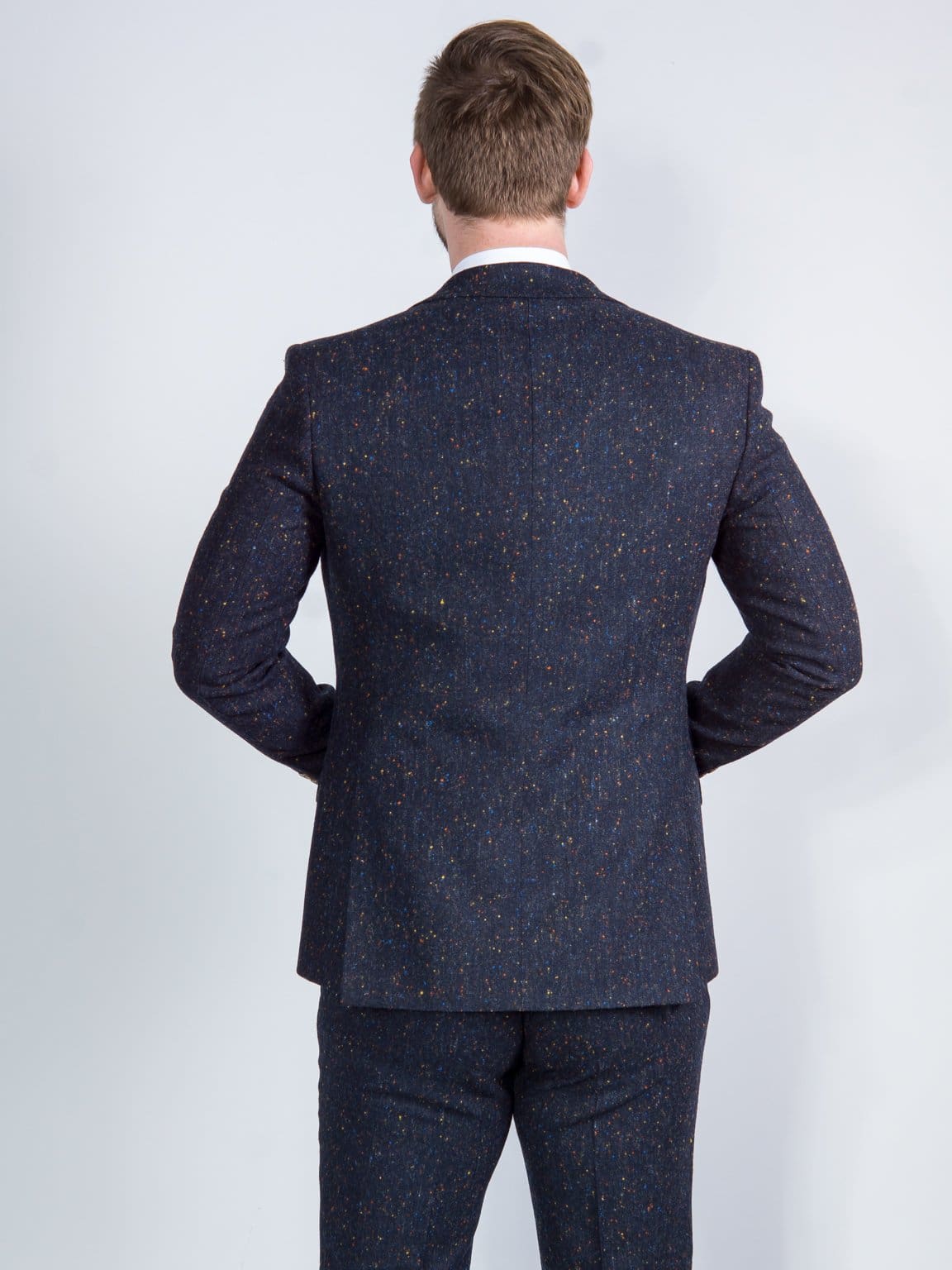 ulterior WOOL SILK TWEED D/B JACKET NAVY - テーラードジャケット