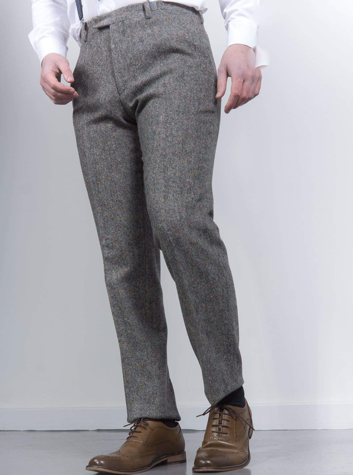 torre tweed mens grey donegal trousers menswearr com 539